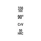 YATO Clește cu vârf curbat la 90°, 330 mm CrV