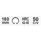 YATO Cleste pentru inele de siguranță interioare 180 mm drepte