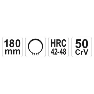   YATO Clește pentru inele de siguranță 180 mm exterior îndoit