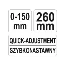 YATO Clește cu prindere automată cu bară 260 mm