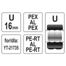 YATO Capetă de sertizare YT-21735 pentru clește de sertizat, tip U, 16 mm