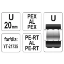 YATO Insert de sertizare YT-21735 pentru sertizare de tip U, 20 mm