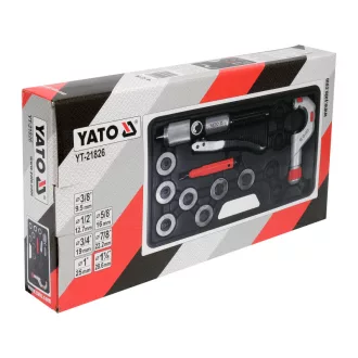   YATO Set de flanșat hidraulic pentru țevi, 10 piese 3/8"-1 1/8"