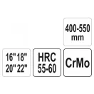 YATO Clește de țevi cu mâner ajustabil 400-550 mm CrMo