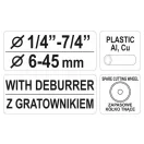 YATO Tăietor de țevi cu role 6-45 mm (cupru-aluminiu-plastic)