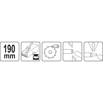   YATO Clește pentru mufare 190 mm pentru UTP/RJ45 și telefon/RJ11