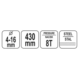 YATO Taietor hidraulic bara de armare manuala 430 mm