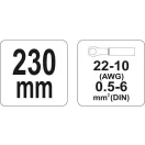 Clește sertizator cu clichet YATO 230 mm / 0,5-6,0 mm2