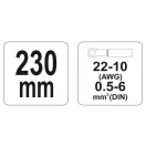 Clește sertizator cu clichet YATO 230 mm / 0,5-6,0 mm2