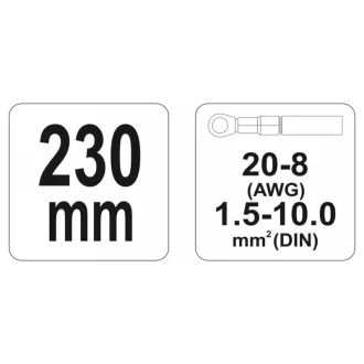 YATO Clește de sertizare 230 mm/1,5-10 mm2