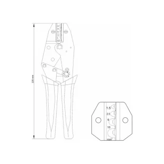 YATO Clește de sertizare 230 mm/1,5-10 mm2