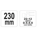 YATO Clește sertizare 230 mm/0,5-4,0 mm2