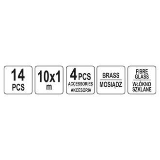 YATO Set intrare cablu 14 piese 10 x 1 m