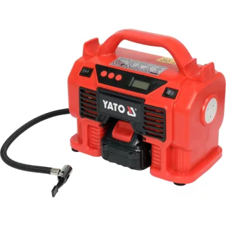   Compresor baterie YATO 11 bar 18 V (1 x baterie 3,0 Ah + încărcător) + brichetă 12 V