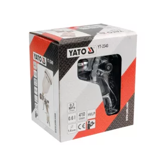   YATO Pulverizator de vopsea cu rezervor superior 600 ml 1,4 mm HVLP