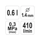 YATO Pulverizator de vopsea cu rezervor superior 600 ml 1,4 mm HVLP