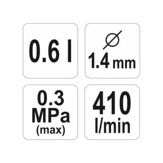   YATO Pulverizator de vopsea cu rezervor superior 600 ml 1,4 mm HVLP
