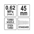 Pistol de suflat pneumatic YATO turbo 45 mm