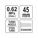 Pistol de suflat pneumatic YATO turbo 45 mm