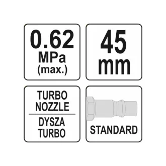 Pistol de suflat pneumatic YATO turbo 45 mm