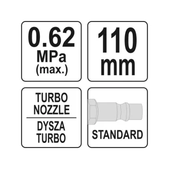 Pistol de suflat pneumatic YATO turbo 110 mm