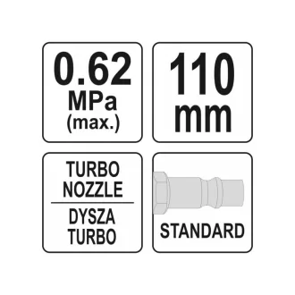 Pistol de suflat pneumatic YATO turbo 110 mm