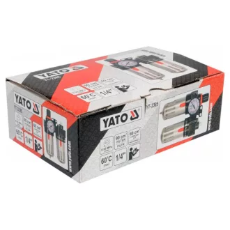   Filtru de aer pneumatic YATO cu regulator de presiune si rezervor de grasime 1/4" 90 cmc