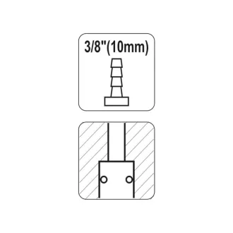   Cuplaj rapid pneumatic YATO cu capăt de furtun de 3/8".