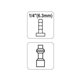 Capăt furtun YATO Conector de țeavă de 1/4".