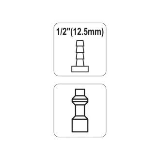 Capăt furtun pneumatic YATO Conector de țeavă de 1/2 inch