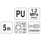 Furtun pneumatic YATO (spiral) cu conector rapid 6,5 x 10 mm x 5 m