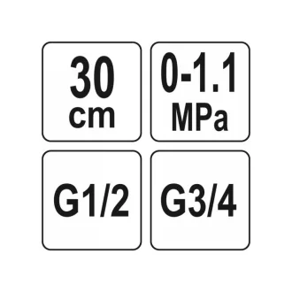 YATO Manometru apă 1/2"-3/4" 0-1,1 Mpa