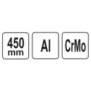 YATO Clește pentru țevi cu o singură mână 2,5" 450 mm alu