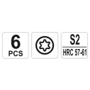 Set de șurubelnițe de precizie YATO 6 piese T5-T10 S2