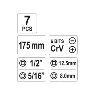 Set de chei manuale cu impact YATO din 7 piese