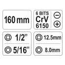 Set de chei manuale cu impact YATO din 7 piese