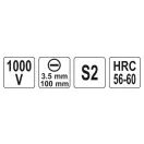 Șurubelniță YATO 3,5 x 100 mm izolată până la 1000 V