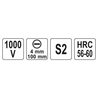 Șurubelniță YATO 4,0 x 100 mm izolată până la 1000 V