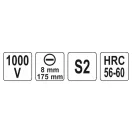 Șurubelniță YATO 8,0 x 175 mm izolată până la 1000 V