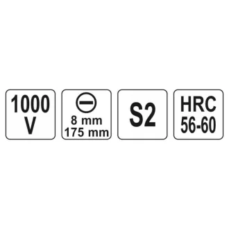 Șurubelniță YATO 8,0 x 175 mm izolată până la 1000 V