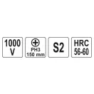 Șurubelniță YATO PH3 x 150 mm izolată până la 1000 V