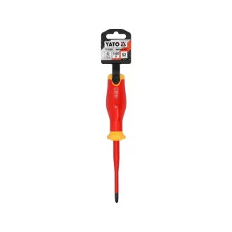   YATO Șurubelniță plată/PH2 x 100 mm, izolație până la 1000 V, design subțire