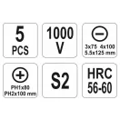 Set de șurubelnițe YATO 5 piese izolate până la 1000 V