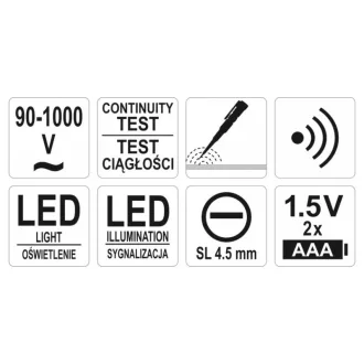   YATO Phase finder măsurare fără contact izolată până la 90-1000 V