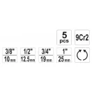 YATO Set de filiere pentru țevi 5 piese (3/8" -1")