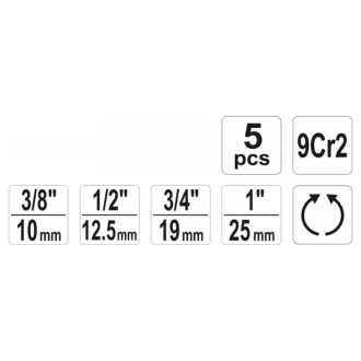   YATO Set de filiere pentru țevi 5 piese (3/8" -1")