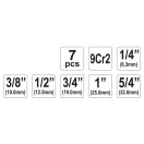 Set de filiere pentru țevi YATO 7 piese (1/4 - 5/4")