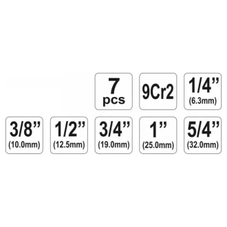 Set de filiere pentru țevi YATO 7 piese (1/4 - 5/4")