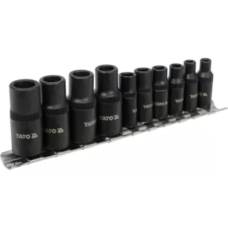   YATO Set de adaptoare pentru chei tubulare filetate cu 10 piese 1/4", 3/8"