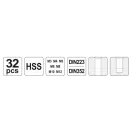 YATO Set de găurire și filetare manual (32 piese) HSS M3-M12